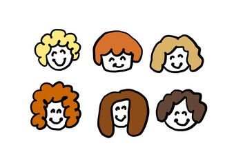 女性の顔セット