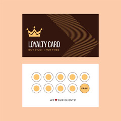 Loyalty Card with golden brown Abstract Background
