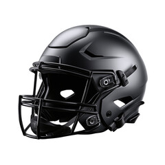 Fototapeta premium minimalist American football helmet in matte black, isolated on transparent background