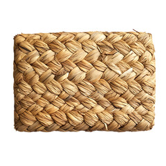 Minimalist Woven Straw Beach Mat Isolated on Transparent Background