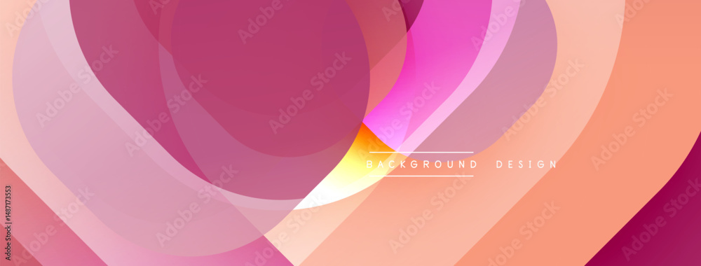 Aufkleber abstract fluid shapes, pinks, oranges create modern background. overlapping layers suggest depth, so