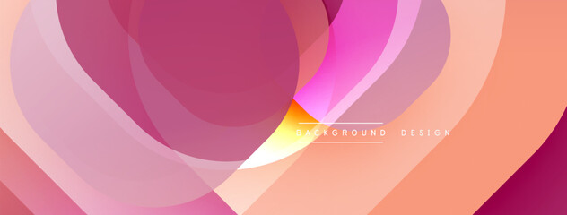 Abstract fluid shapes, pinks, oranges create modern background. Overlapping layers suggest depth, soft gradients present visual harmony.