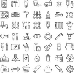 This set features business vector icons, a collection of doodle symbols for web design and computer interfaces