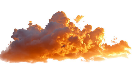 Fiery Orange Cloud HighResolution Image isolated on transparent background