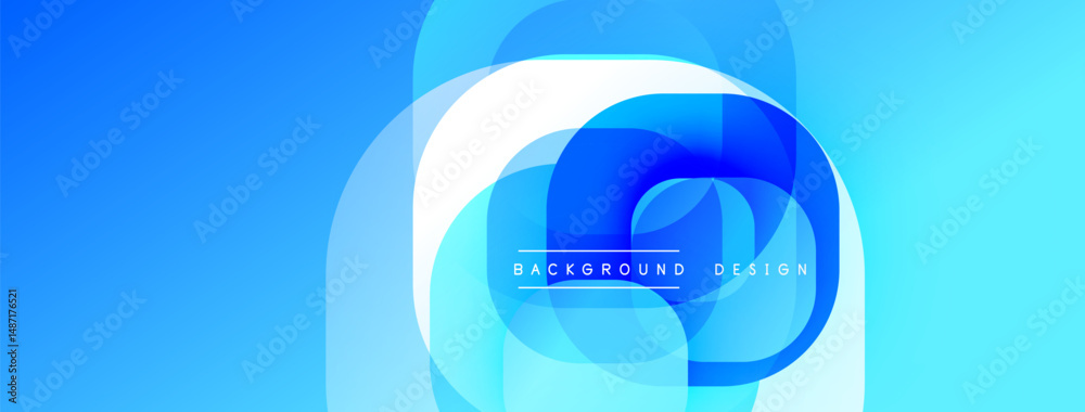 Leinwandbilder Abstract blue shapes create dynamic visual effect. Smooth gradients, flowing lines suggest movement, modern design aesthetic.