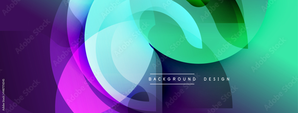 Leinwandbilder abstract colorful shapes overlap, creating dynamic modern design. gradient hues blend, forming vibra