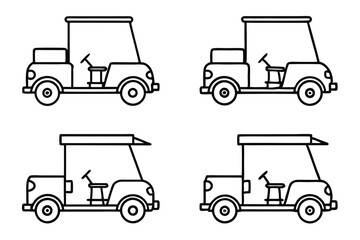 Electric golf carts sunset drive escape Line art