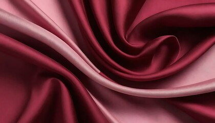 Obraz premium Elegant folds of crimson and soft pink satin create a luxurious, flowing and sensual texture.