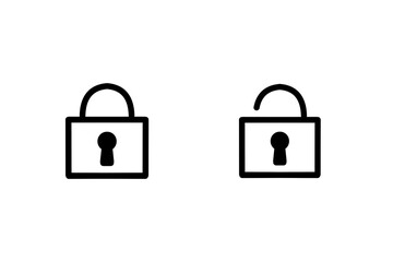 ロックとアンロックを表す錠前アイコンセット