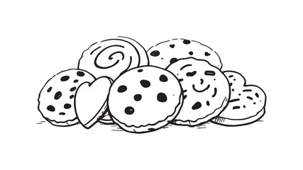 line art and black color line art drawing