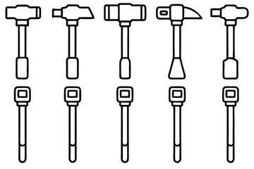 Electric hammers efficient performance Line art