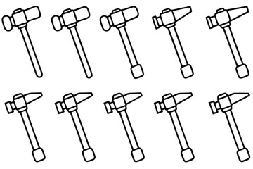 Electric hammers heavy duty Line art
