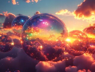 Vintage Time Machine Happiness Concept Art -Colorful balloon AI art