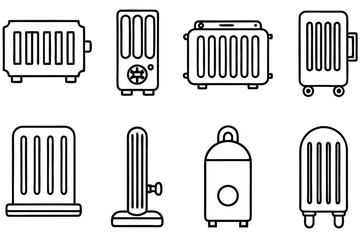 Electric Heaters Safe Heat Line Art