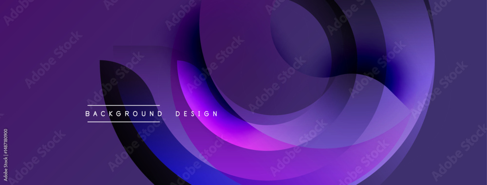 Aufkleber abstract purple design features flowing shapes, gradients. modern background with dynamic curves, te