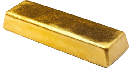 Textured Gold Bar Isolated on Transparent Background Representing Raw Wealth, Investment, and Precious Metal Value