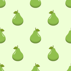 Pear seamless pattern. Fruit background. Beautiful vector print.
