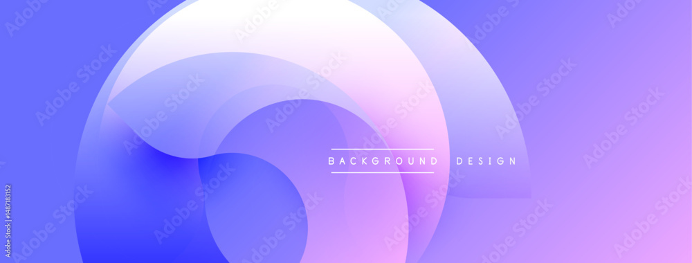 Poster Abstract flowing shapes, purple hues, modern design. Soft gradients create dynamic visual effect. Minimalist aesthetic.