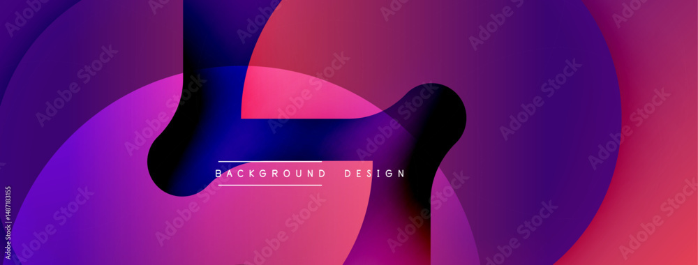 Leinwandbilder Abstract flowing shapes, vibrant purple, pink hues. Modern design elements create dynamic visual impact. Text reads background design.