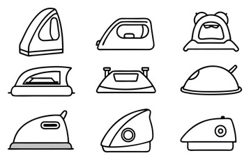 Electric irons home appliance line art