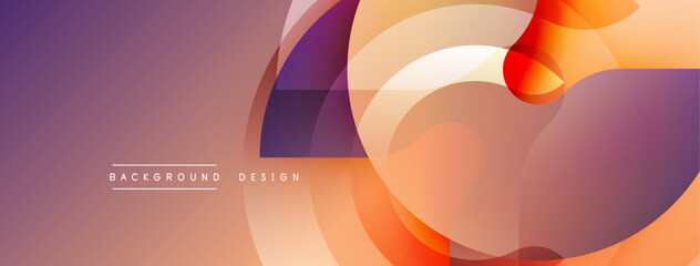 Abstract fluid shapes blend, creating vibrant gradient background. Warm orange, purple hues dominate design. Modern, dynamic composition.