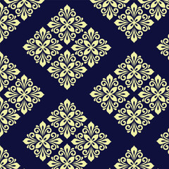 Indian seamless floral pattern. Vintage decorative elements. Hand drawn background. Islam, Arabic, Indian, ottoman motifs, Vector blue yellow