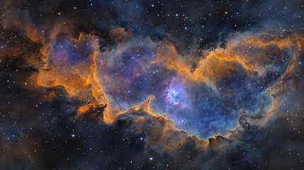 Obraz premium Stunning Interstellar Landscape with Stars, Nebula, and Dust