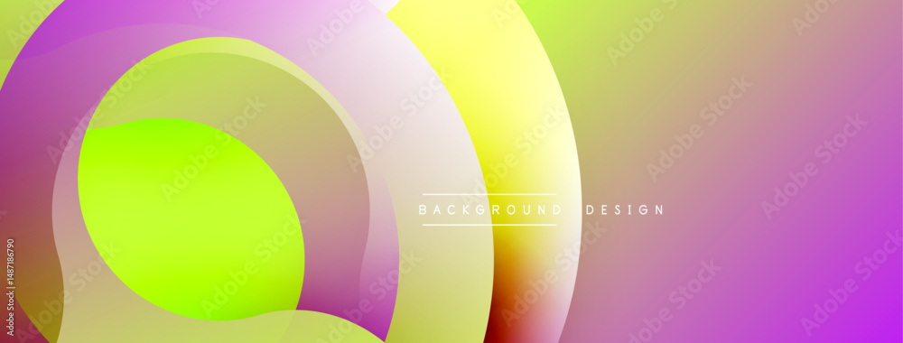 Leinwandbilder abstract colorful gradients form overlapping circles. bright pink, yellow, green hues blend smoothly