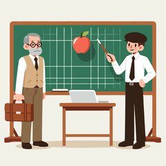 illustration of a teacher teaching 