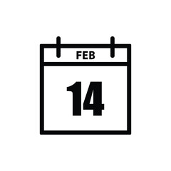 calender icon, 14 february icon with white background