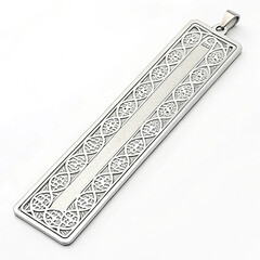 Silver metal bookmark with intricate design