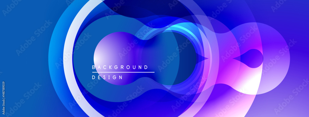 Poster abstract fluid shapes, vibrant blue purple gradients. modern design element, smooth transitions, dyn