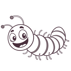 Caterpillar head emoticon with happy smiling face