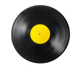 Classic black vinyl record with yellow label