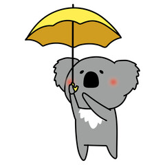 傘をさしているコアラ