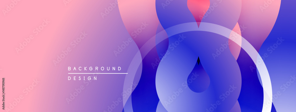 Leinwandbilder Abstract gradient background. Pink, purple, blue hues blend smoothly. Circular shapes overlap creating dynamic visual effect. Modern design element.