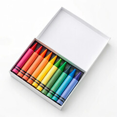 Naklejka premium Creative crayons in a box for coloring books