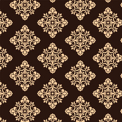 Indian seamless floral pattern. Vintage decorative elements. Hand drawn background. Islam, Arabic, Indian, ottoman motifs, Vector earthy color