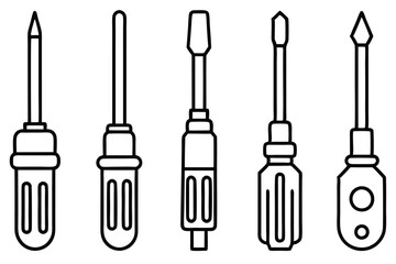 Electric screwdriver easy handling Line art
