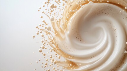 Abstract Creamy Swirl and Splash on White Background splash swirl creamy background milk coffee flow