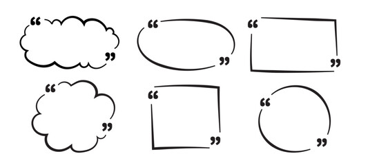 Obraz premium Speech bubble in Hand-drawn style set, Chatting box, Message box, Talk bubble, speak bubble, think balloon, design element, vector illustration 