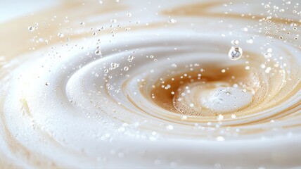 Abstract Swirling Coffee with Splashing Droplets swirling splashing droplets abstract coffee liquid