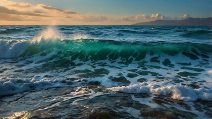 mountain lake in the morning