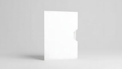 Fototapeta premium White Square Folder Mockup with Thumb Cutout on Gray Background