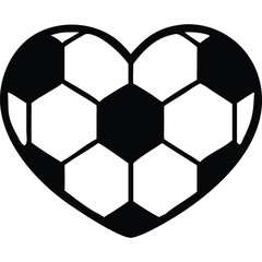 Fototapeta premium Heart Shaped Soccer Ball Graphic Design Element