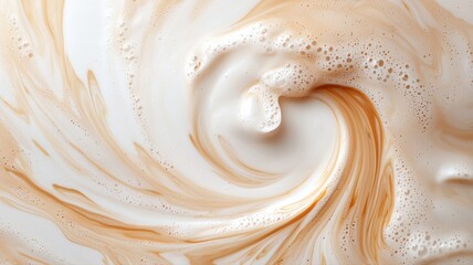 Creamy Coffee and Milk Swirls Abstract Background with Foam Texture coffee milk texture foam creamy