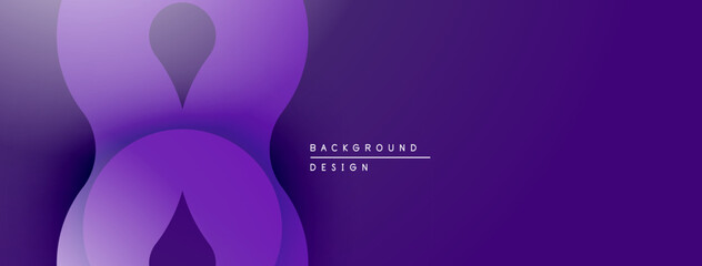 Abstract purple design features flowing shapes. Gradient creates depth, modern aesthetic. Minimalist background suitable for various projects.