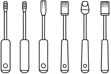 Electric toothbrush smart brushing technology Line art