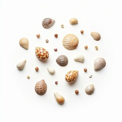 seashells on white background
