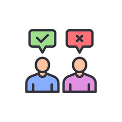 Decision Making With Pros And Cons Represented By Symbolic Figures